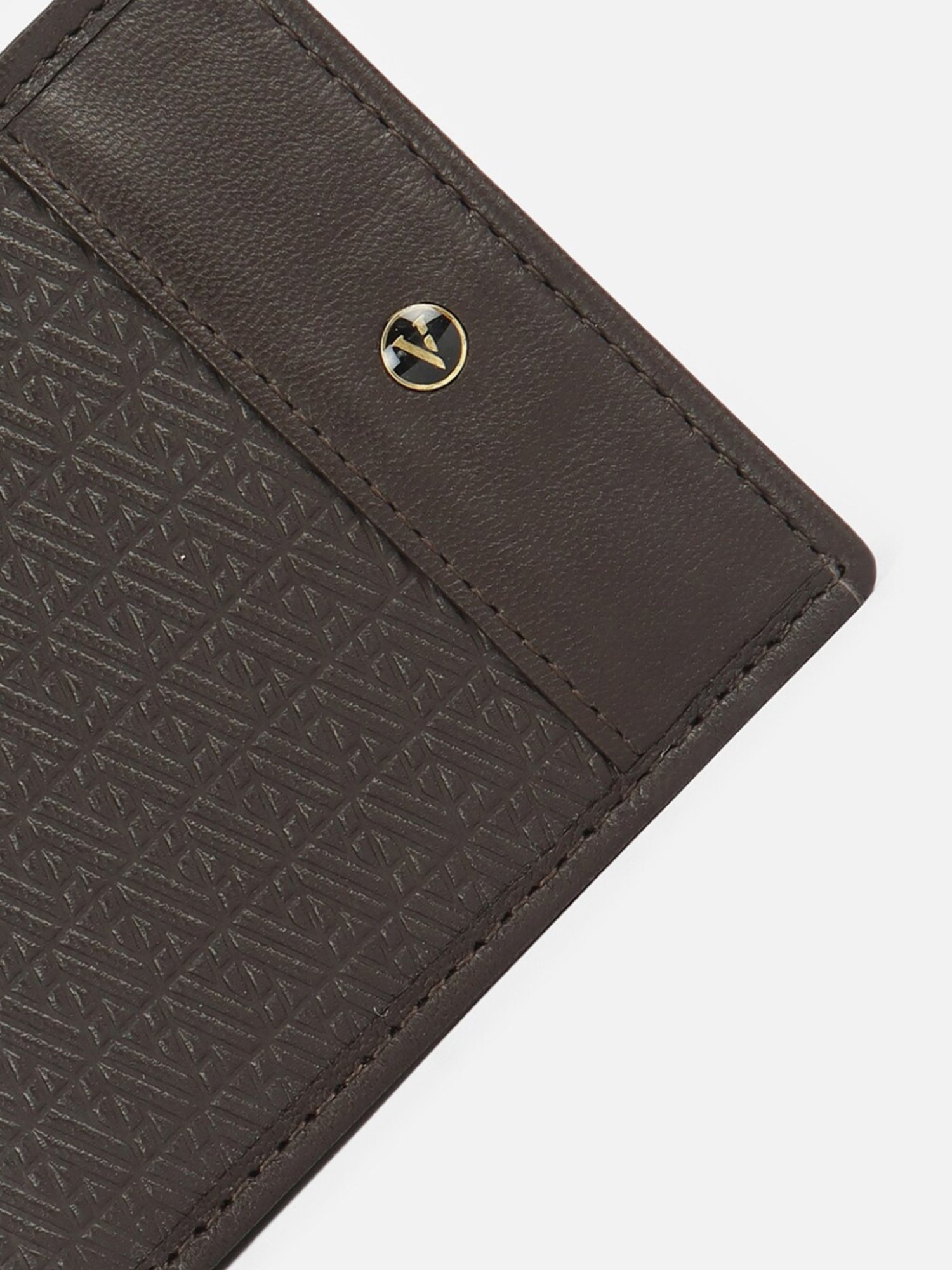 Van Heusen Brown Leather Textured Bi-Fold Wallet