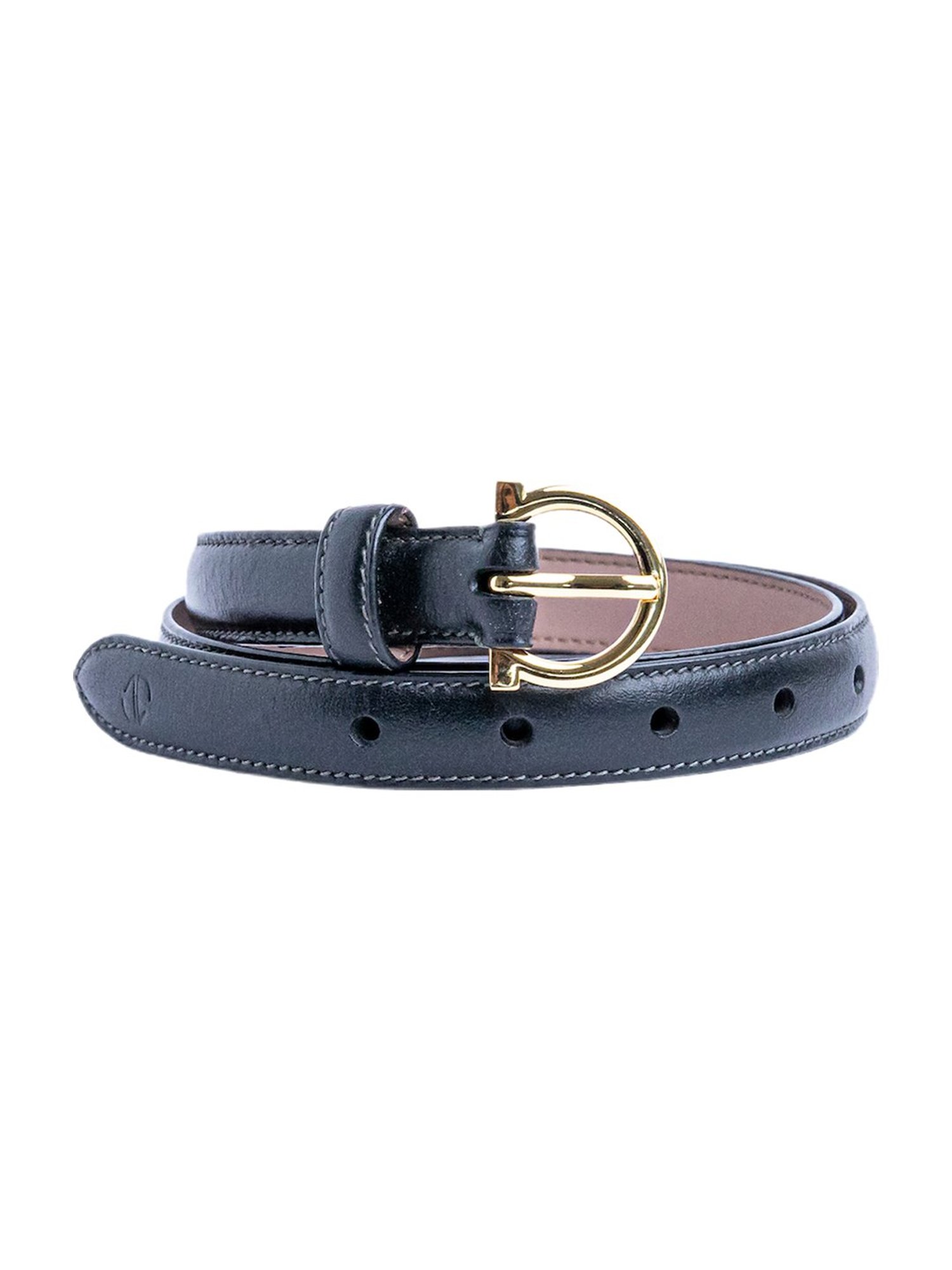 Hidesign Mariko Brown Solid Leather Narrow Belt