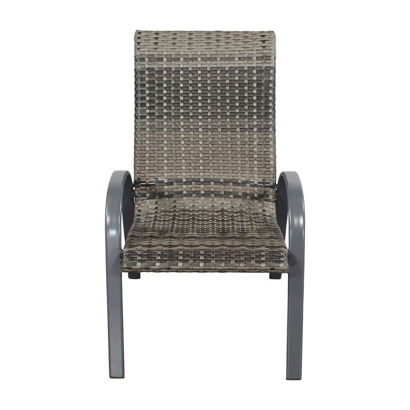 Santa Fe 5pc Wicker 48" Round Dining Set - Silver - Courtyard Casual