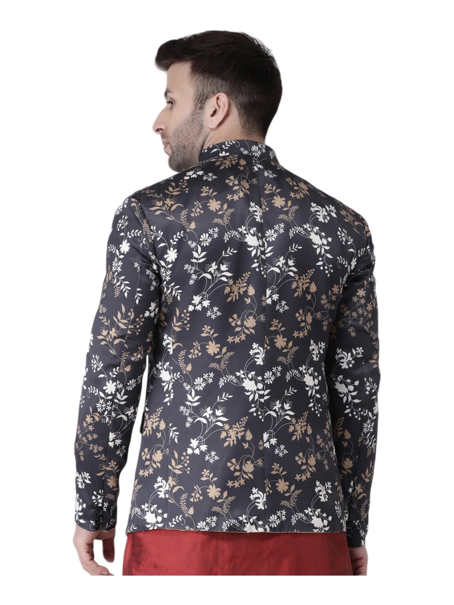 Hang Up Black Regular Fit Printed Blazer