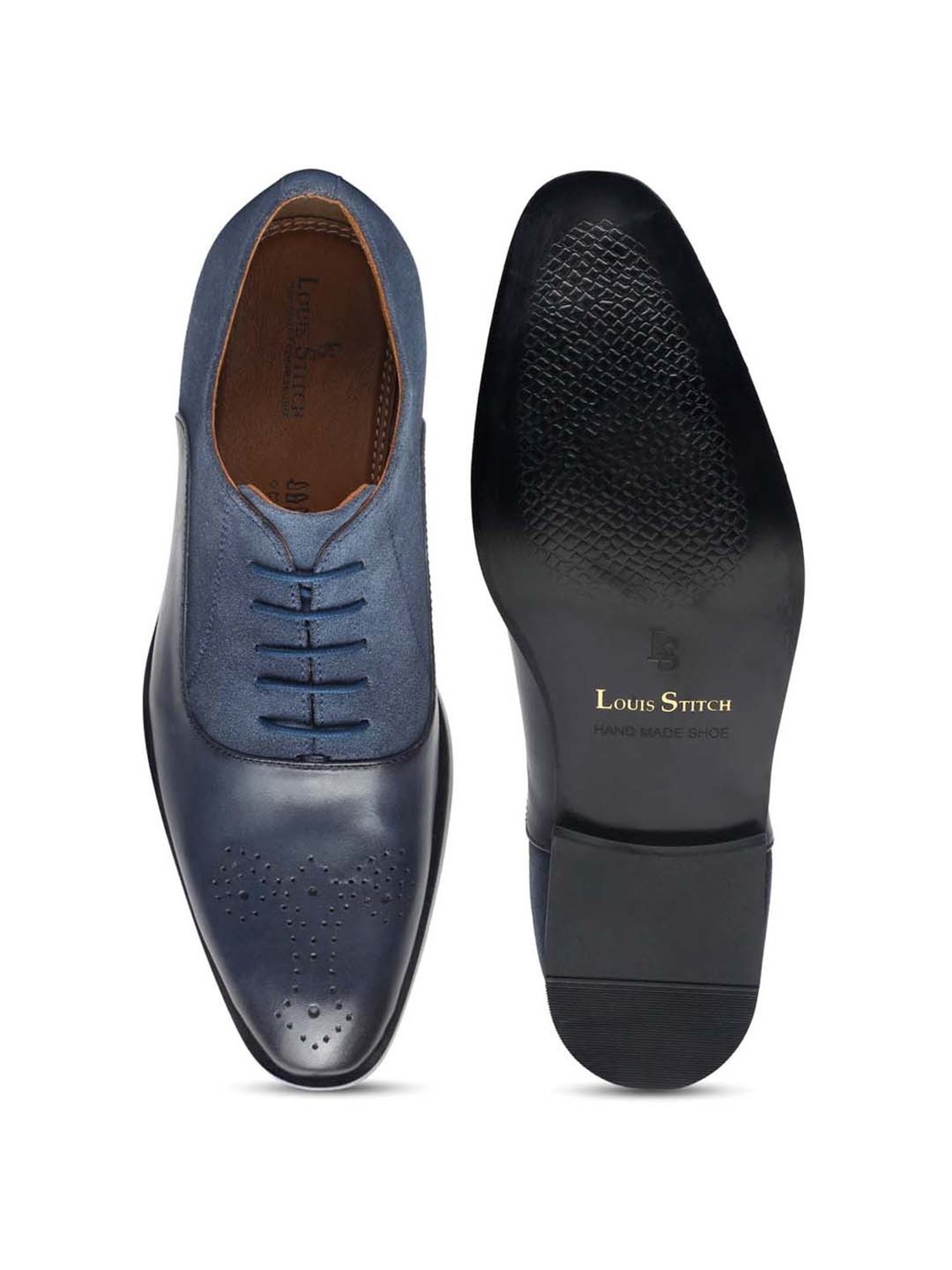 Louis Stitch Men's Federal Blue Brogue Shoes