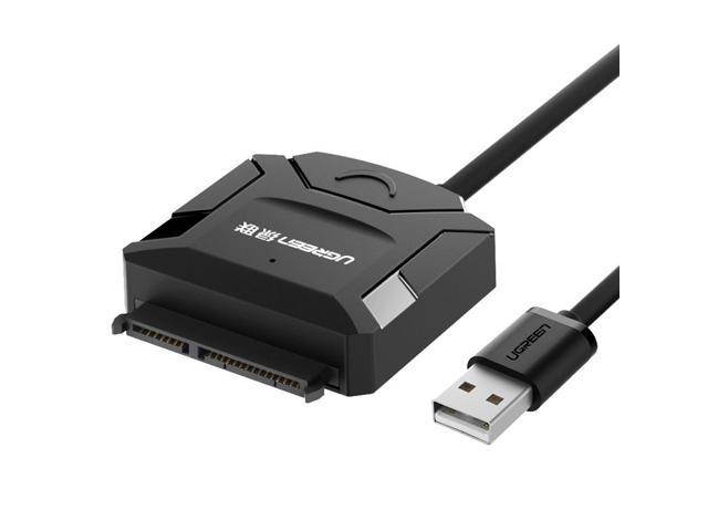 UGREEN USB 2.0 to SATA Adapter Hard Drive Converter Cable for 2.5" 3.5" SATA HDD SSD with 12V 2A Power Adapter