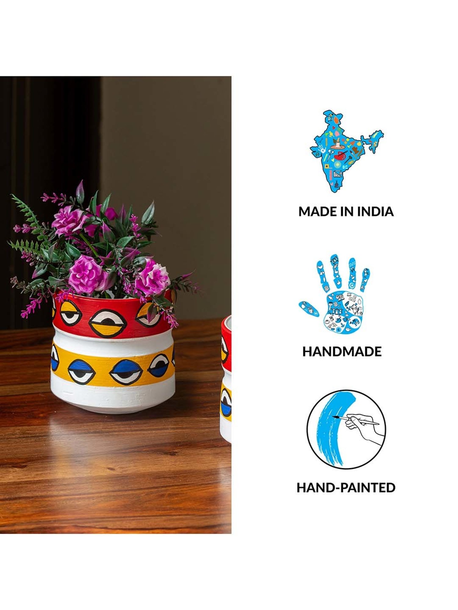 TAYHAA White Ceramic Leaf Shape Vase