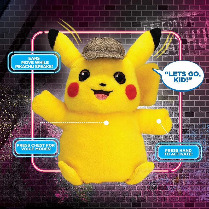 Jazwares Pokemon Detective Pikachu Movie Interactive Talking Plush Toy 12"