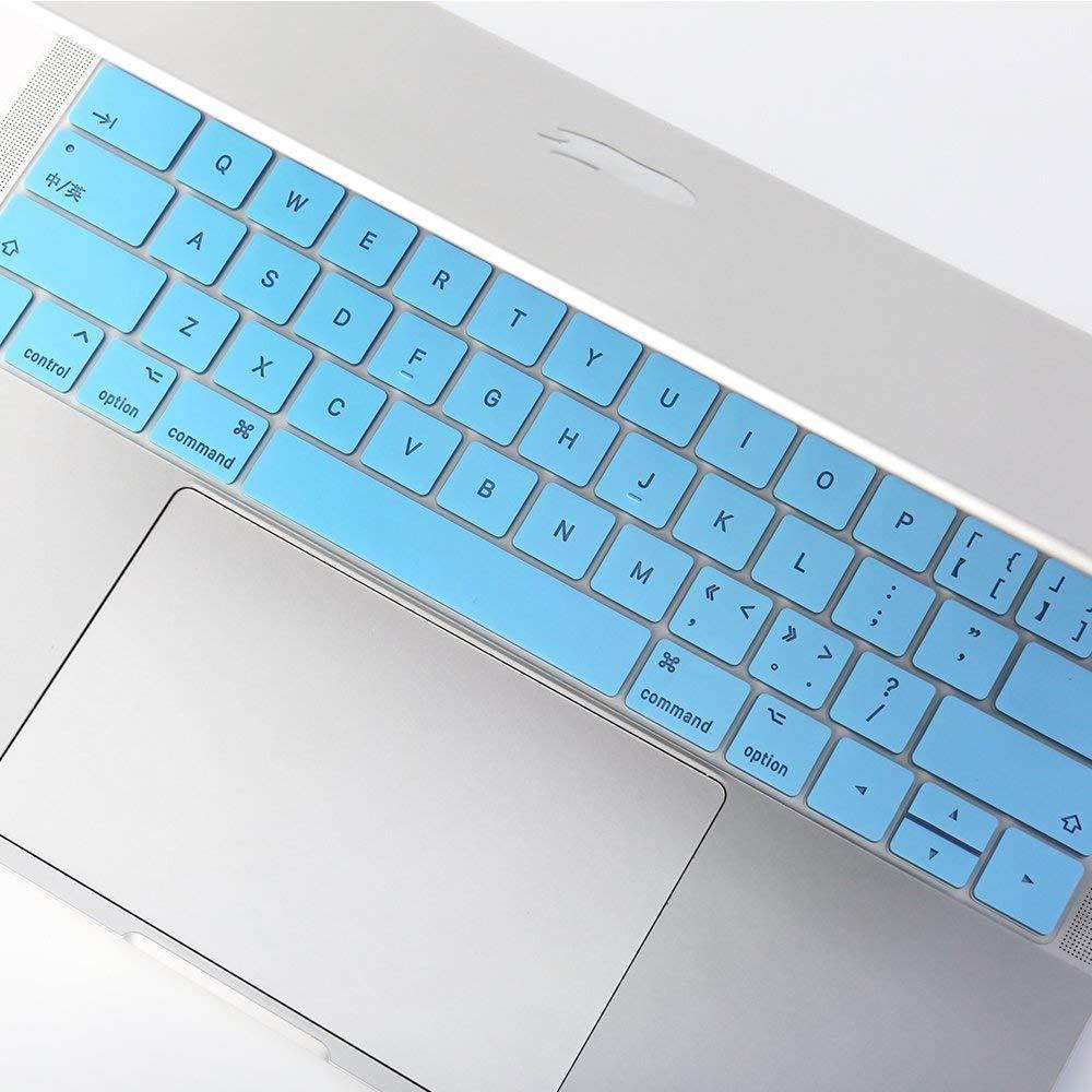 MacBook Keyboard Skins, Backlight Silicone Keyboard Cover Protector for Newest MacBook Pro 13/15 inch with TouchBar(A1706/A1707/A1998/A1990)-Blue