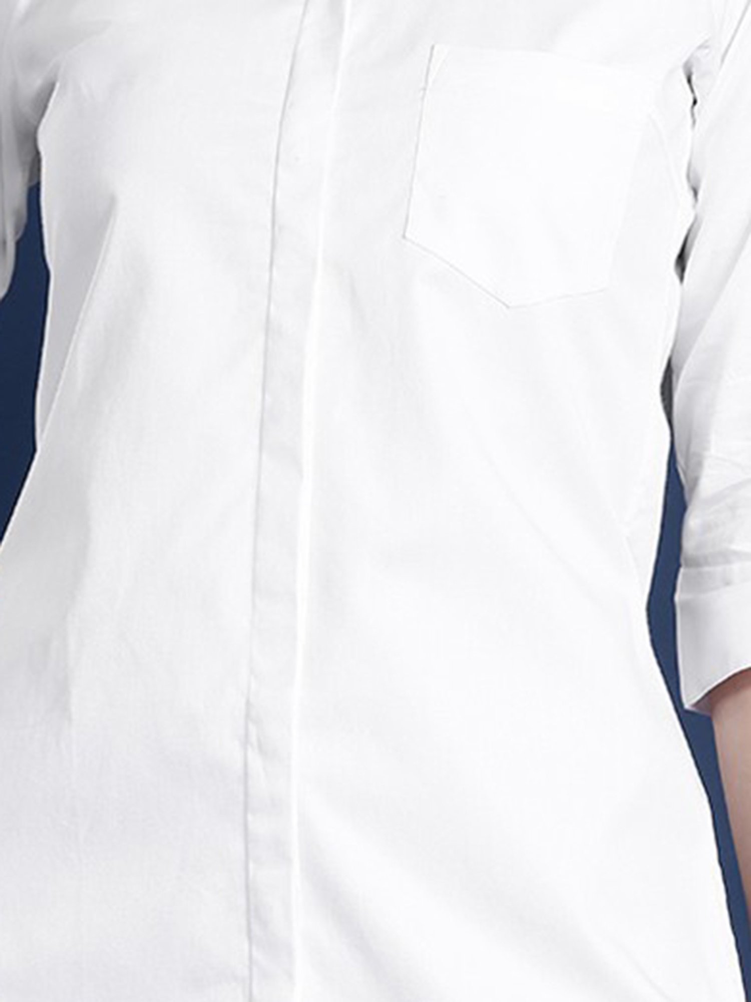 Hancock White Cotton Regular Fit Shirt Dress