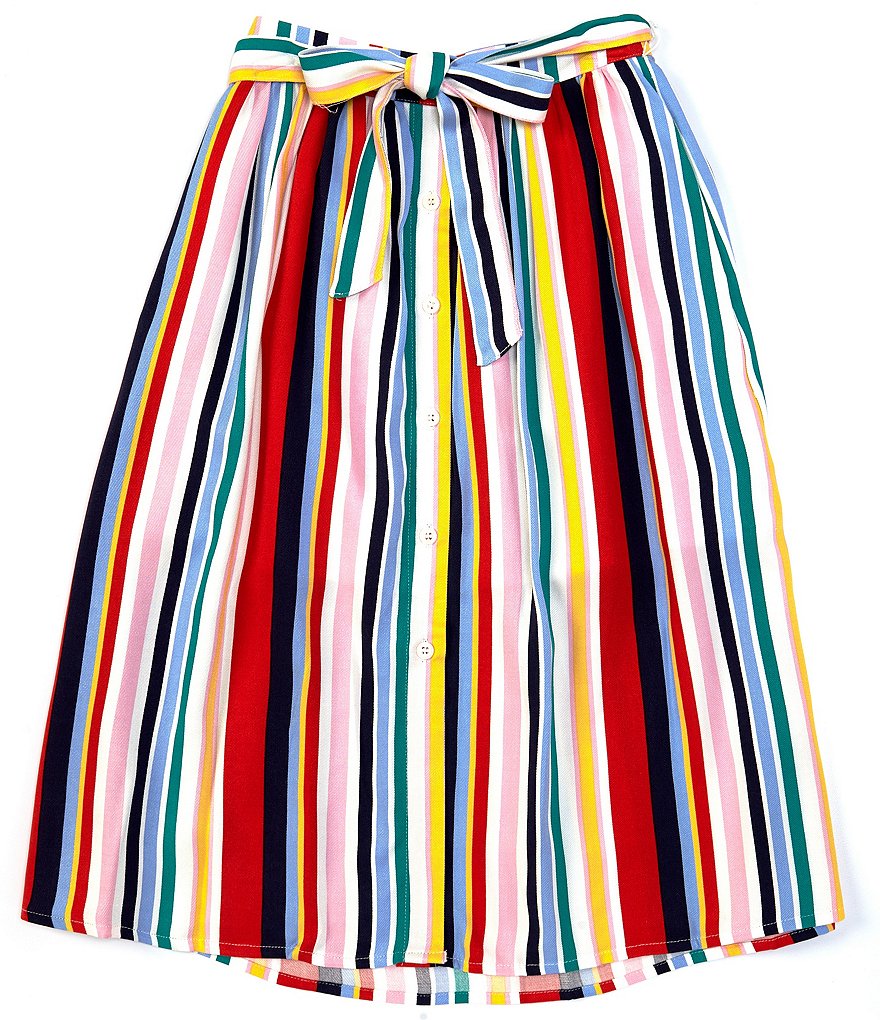 GB GB Girls Big Girls 7-16 Striped Button-Front Midi Skirt
