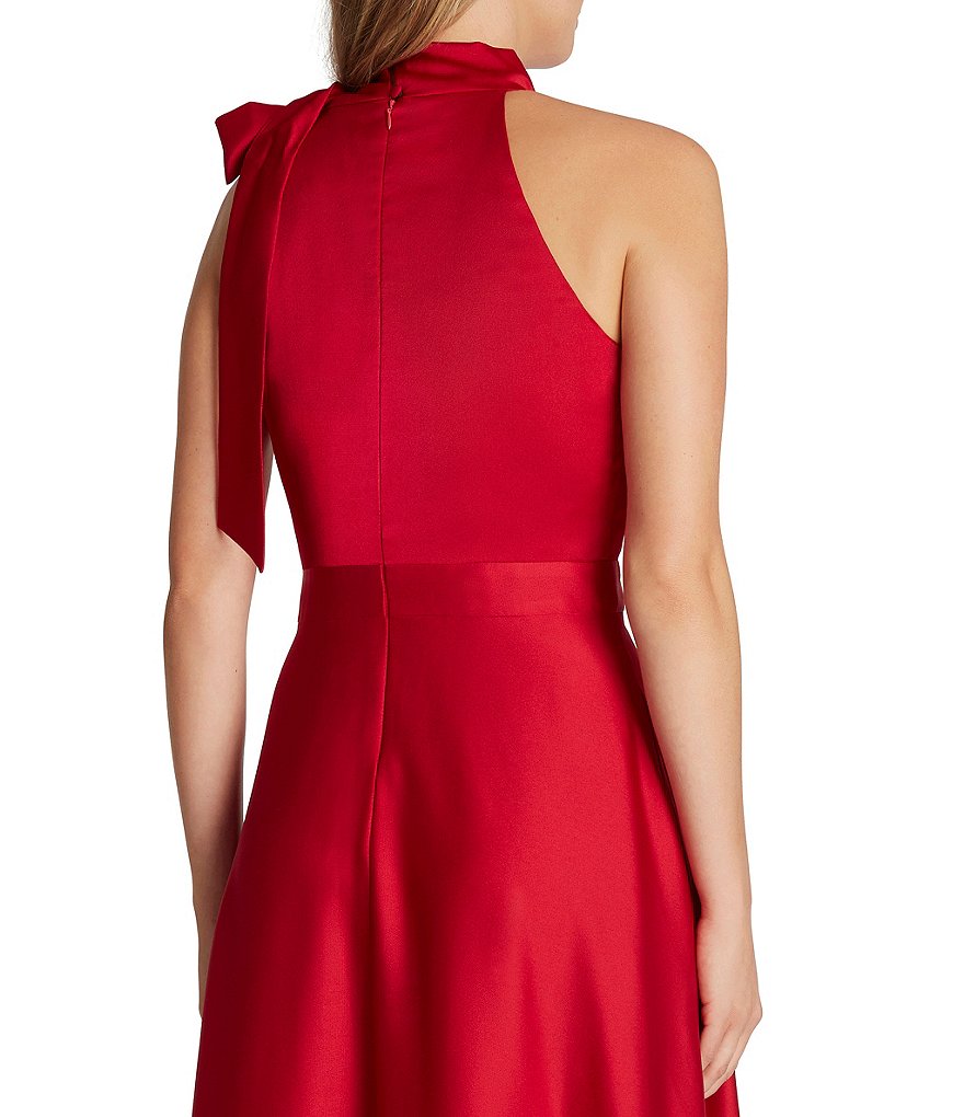 Tahari ASL Bow Neck Sleeveless Sateen Ball Gown