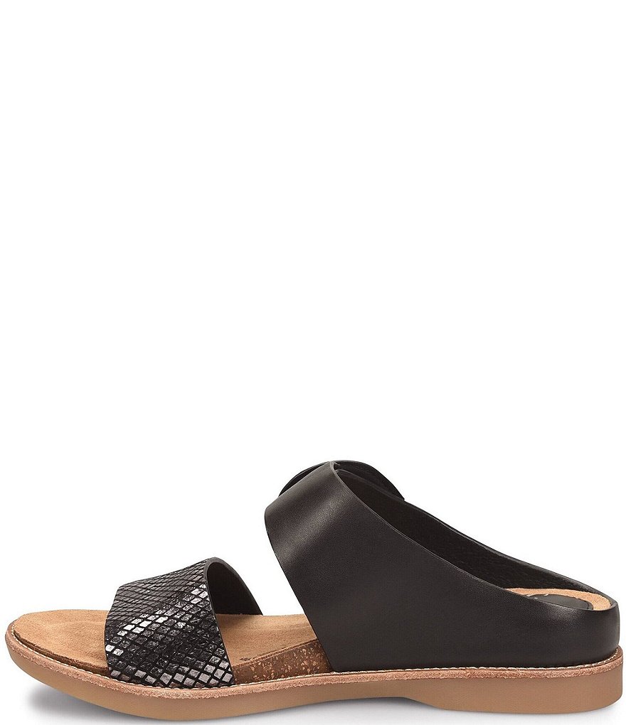 Sofft Braye Leather Snake Print Comfort Footbed Slides