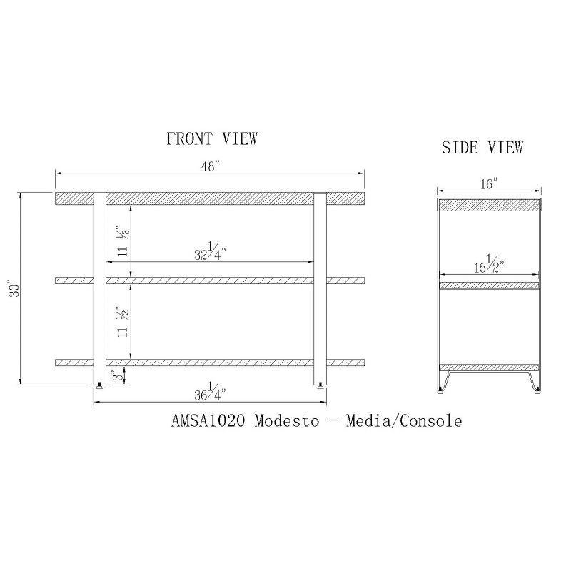 48" Modesto Wide TV Stand Brown - Alaterre Furniture