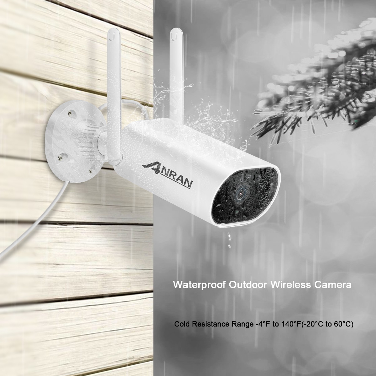 ANRAN 2MP Wifi CCTV Camera, Security Wireless ip Camera Waterproof Night Vision Outdoor (with 32G Memory Card)