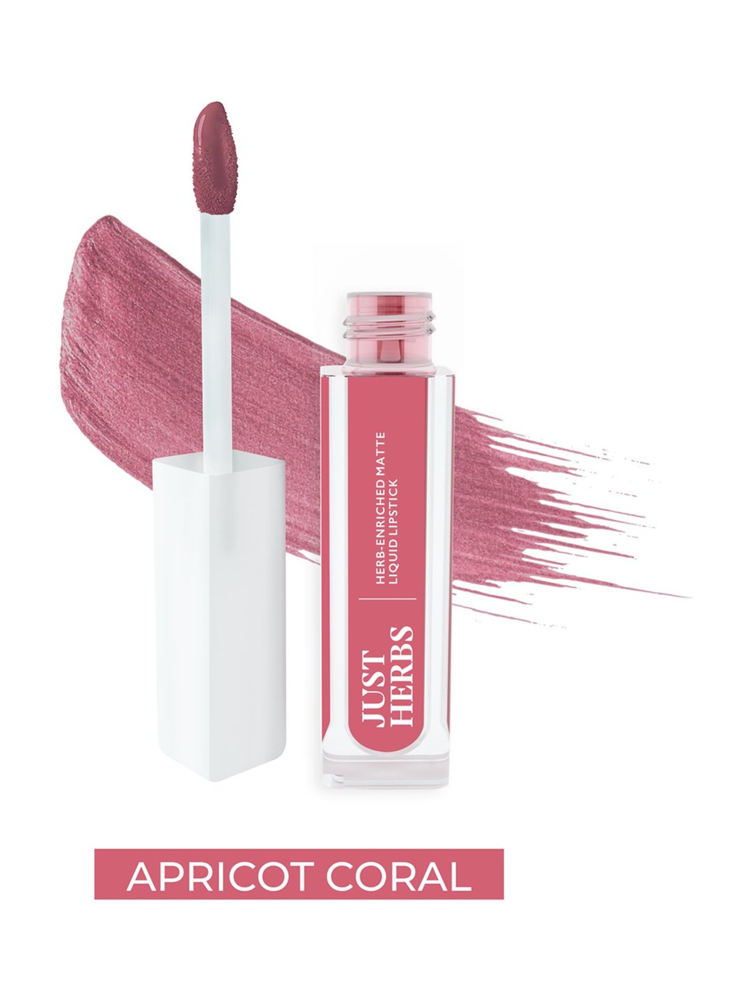 JUST HERBS Herb-Enriched Matte Liquid Lipstick Apricot Coral - 2 ml