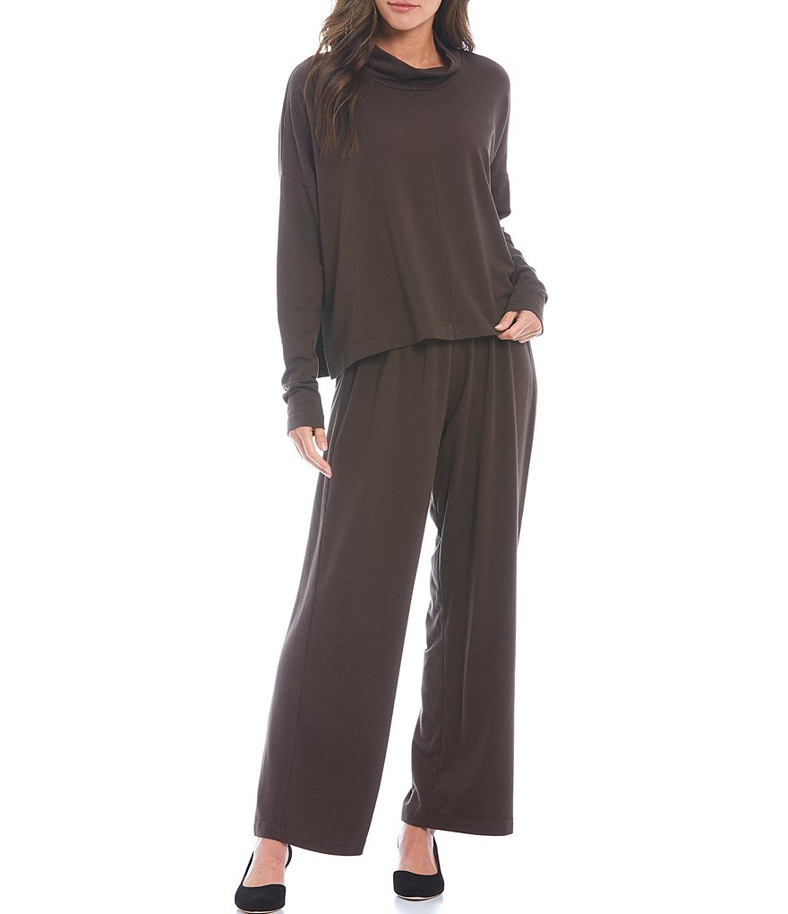 Bryn Walker Taos Bamboo French Terry Long Sleeve Mock Neck Coordinating Top