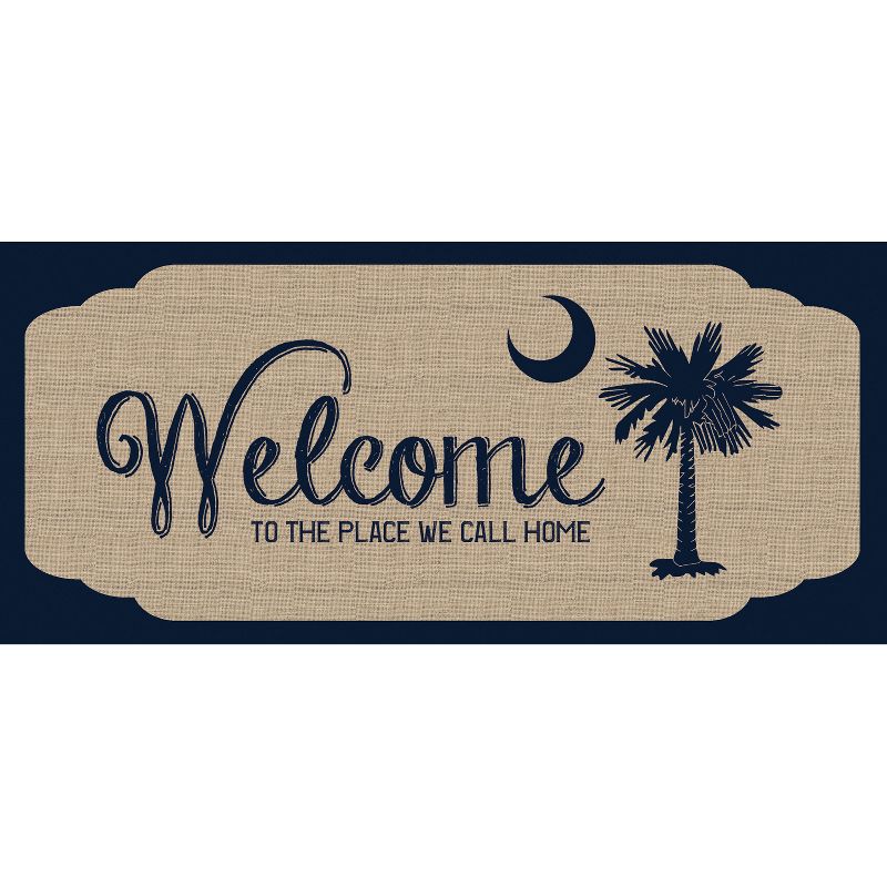 Evergreen South Carolina Welcome Burlap Sassafras Switch Mat