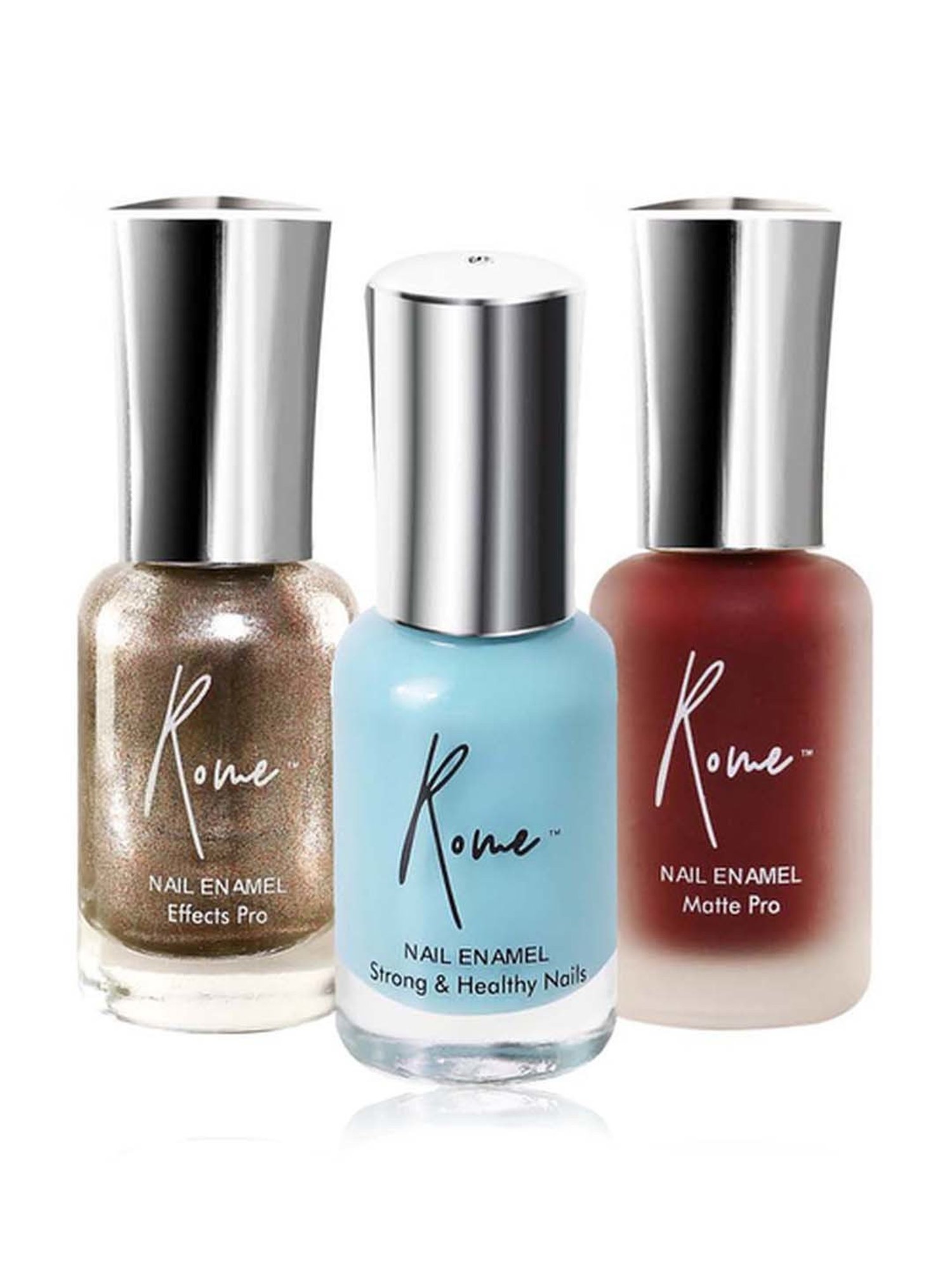 Rome Set of 3 Strong & Healthy, Matte Pro & Effects Pro Nail Enamel