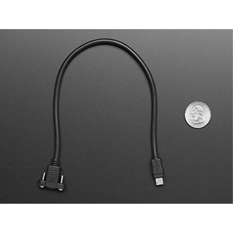 adafruit panel mount extension usb cable  micro b male to micro b female ada3258