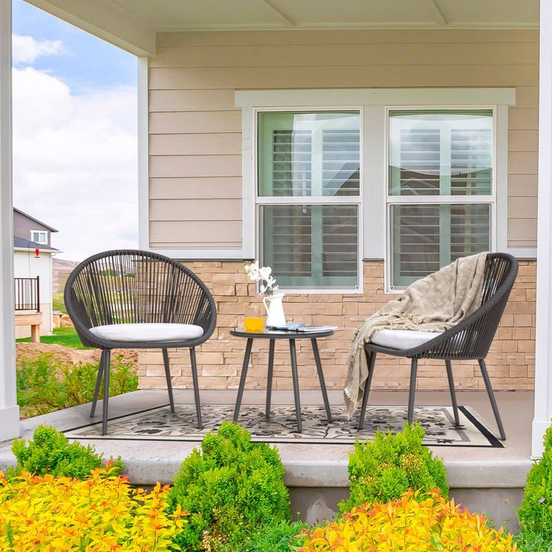 3pc Rope Bistro Patio Set - Nuu Garden