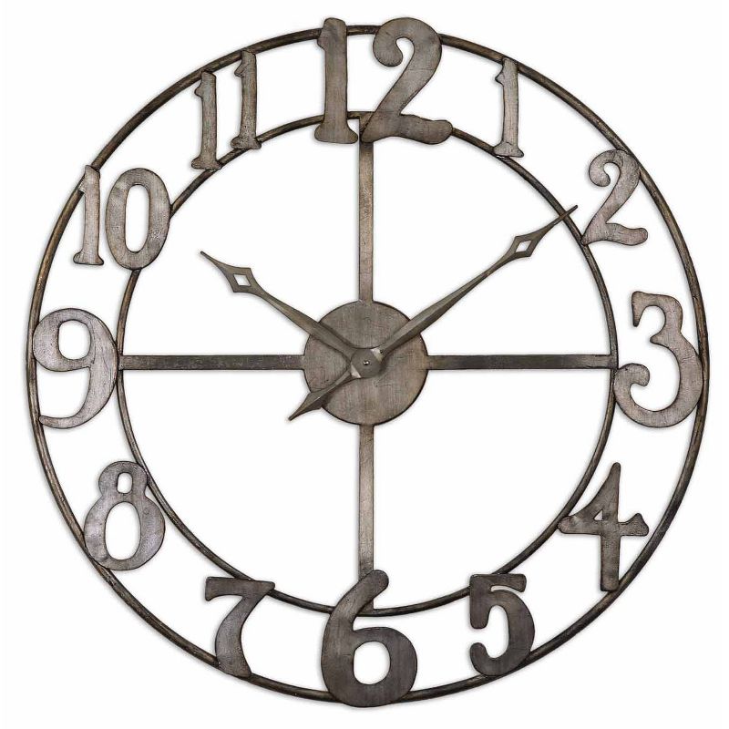 Delevan 32" Metal Wall Clock Bronze - Uttermost