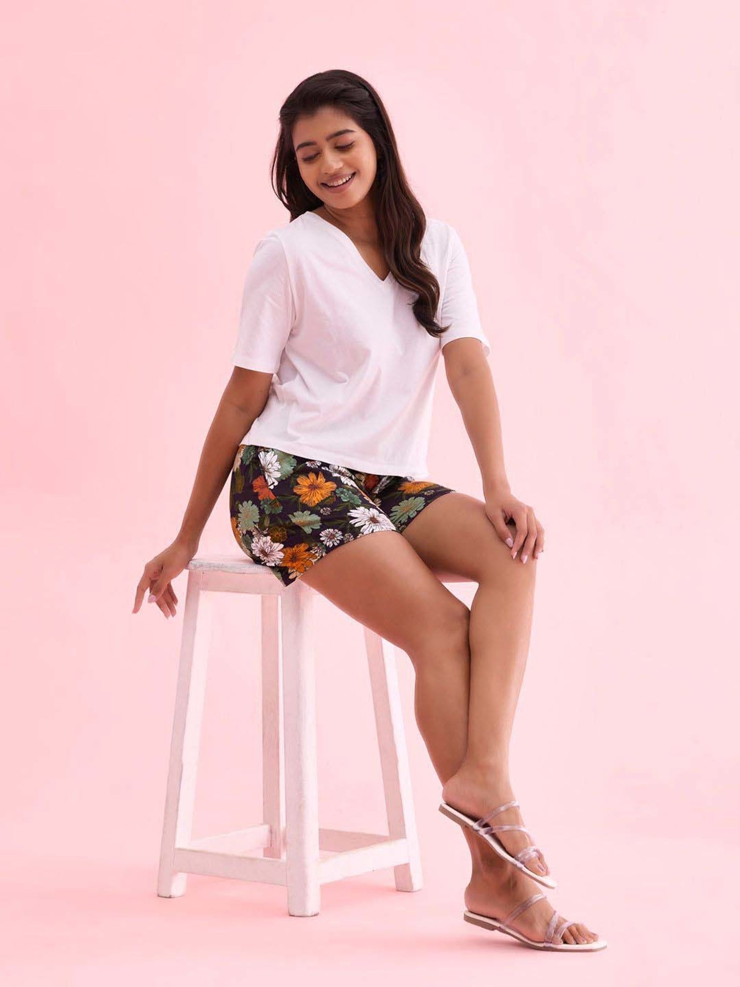 Go Colors! Black Cotton Printed Shorts