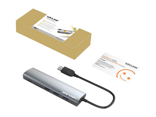 Wavlink 4-Port USB3.0 Hub, USB 3.0 Portable Aluminum Hub, USB Extension Multi-function Hot Swapping, plug and play, Built-in surge protectors, for Mac, MacBook, MacBook Pro/Air/Mini, or any PC - Blue