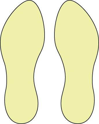 NMC GL52-FOOTPRINTS, LEFT AND RIGHT, 10", PS GLOW