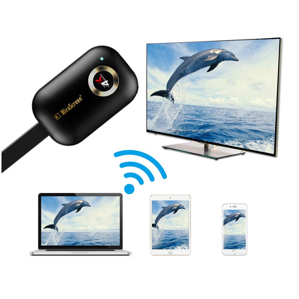 4K HDMI Wireless Display Dongle,WiFi HDMI Adapter Connector Support Airplay DLNA Miracast for iOS Android/Windows/Mac (Black)