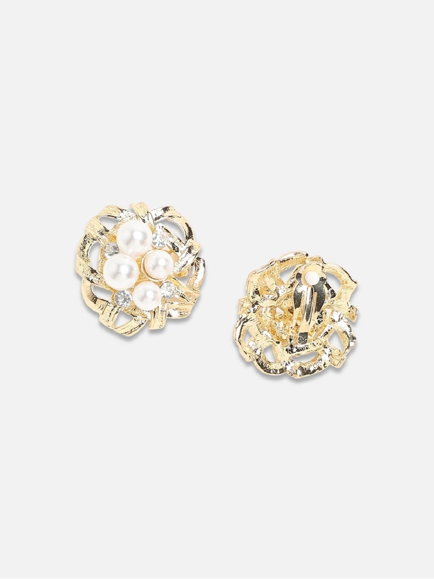Sohi Women's Twilight Trellis Stud Earrings  Champayne Gold