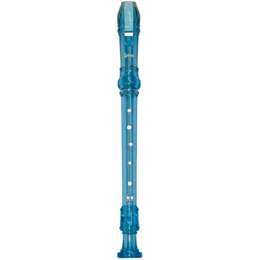 Lauren LRECBL 3-Piece Soprano Recorder, Blue