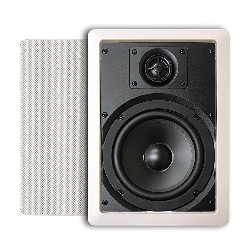 Bio 65 inWall Home Audio Speaker | 50W RMS | 100W MAX Power Per Speaker | 8 Ohm Impedance | 2Way Rotatable SilkDome Tweeter with Rectangular Protection Panel | 65 Theater Speaker