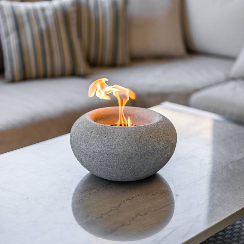 Stone Outdoor Table Top Fire Bowl - Gray - Terra Flame