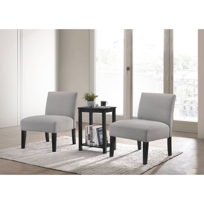 3pc Bryson Chair and Table Dove Gray/Black - Acme Furniture