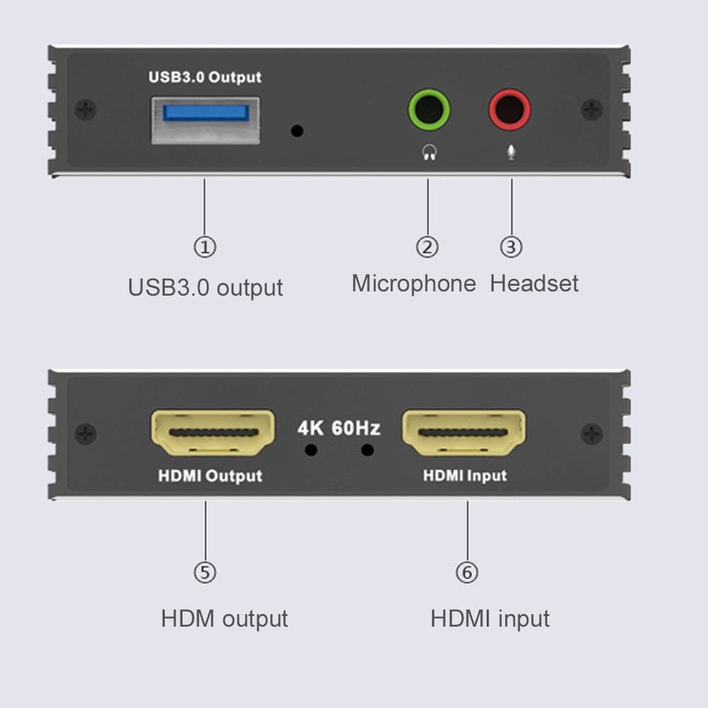 Game Streaming 4K 1080P 60fps Audio Converter Video Capture Card HDMI To USB 3.0