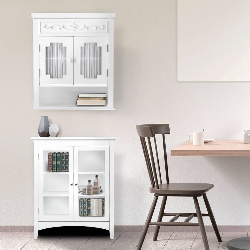 Lisbon Wall Cabinet White - Elegant Home Fashions