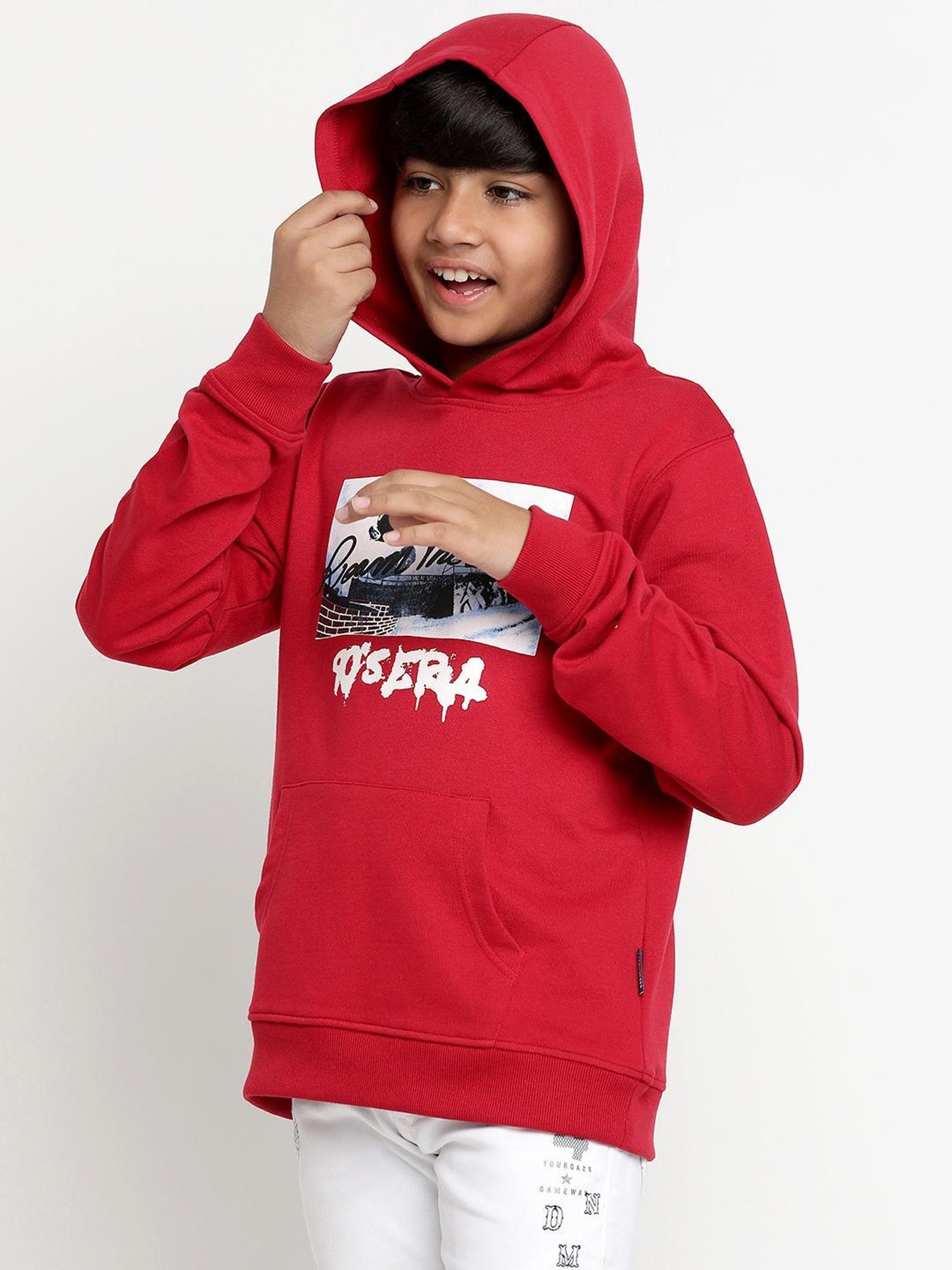 Lil Tomatoes Kids Red Printed Full Sleeves Sweatshirt