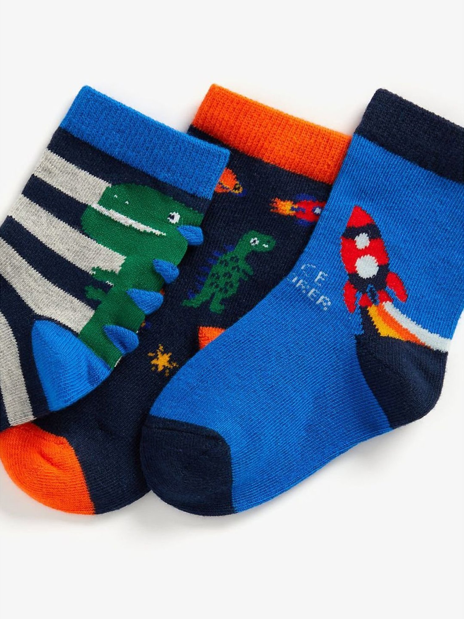 Mothercare Kids Multicolor Self Socks (Pack of 3)