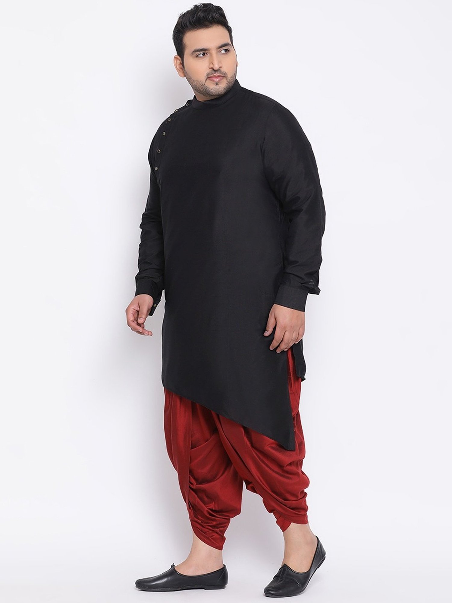 KISAH PLUS Black & Red Regular Fit Kurta Bottom Set