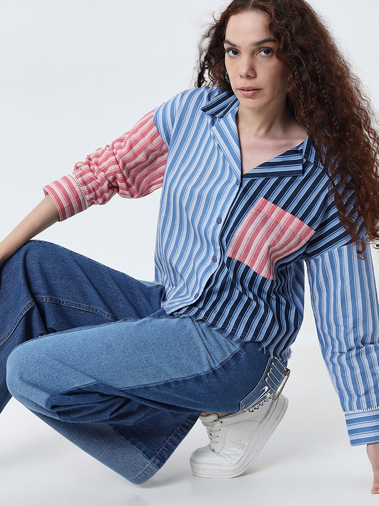 Annabelle by Pantaloons Black Polka Dots Shirt