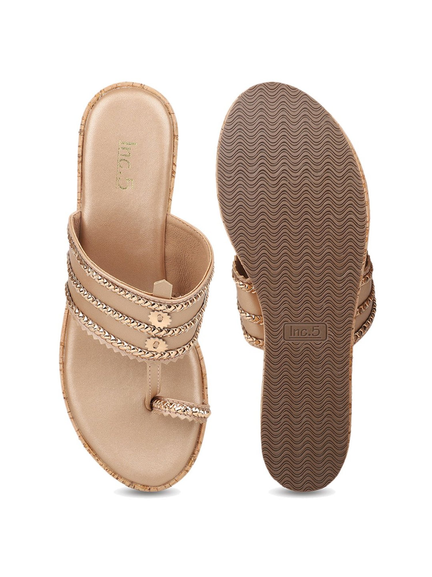 Inc.5 Women's Rose Gold Toe Ring Wedges