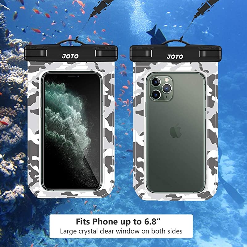 Universal Waterproof Pouch Cellphone Dry Bag Case for iPhone 11 Pro Max XS Max XR XS X 8 7 6S Plus Galaxy S10 Plus S10e S9 Plus S8 + Note 10+ 10 9 8 Pixel 4 XL 3a 2 up to 68quot Grey Camo
