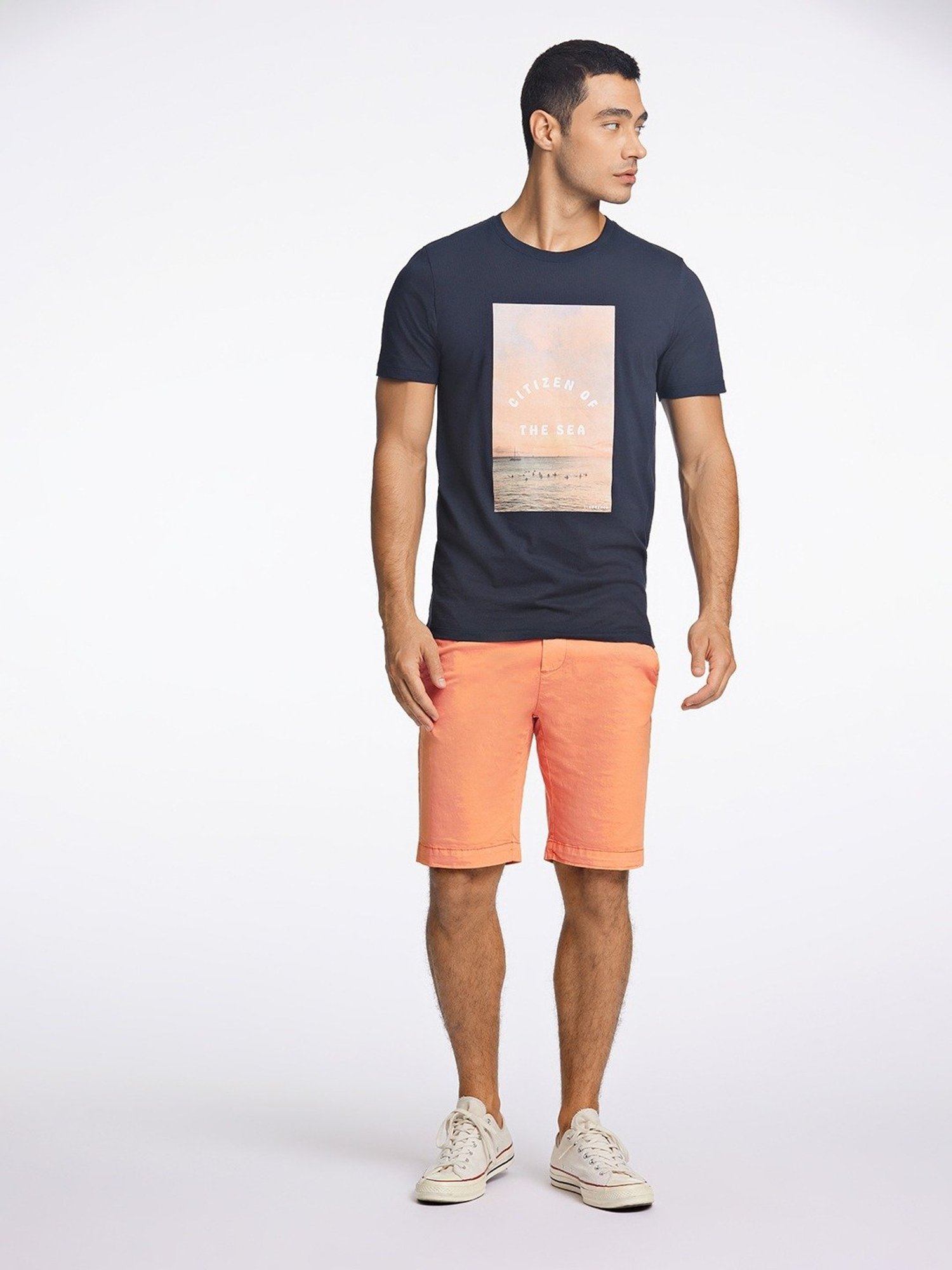 Lindbergh Blue Regular Fit Printed T-Shirt