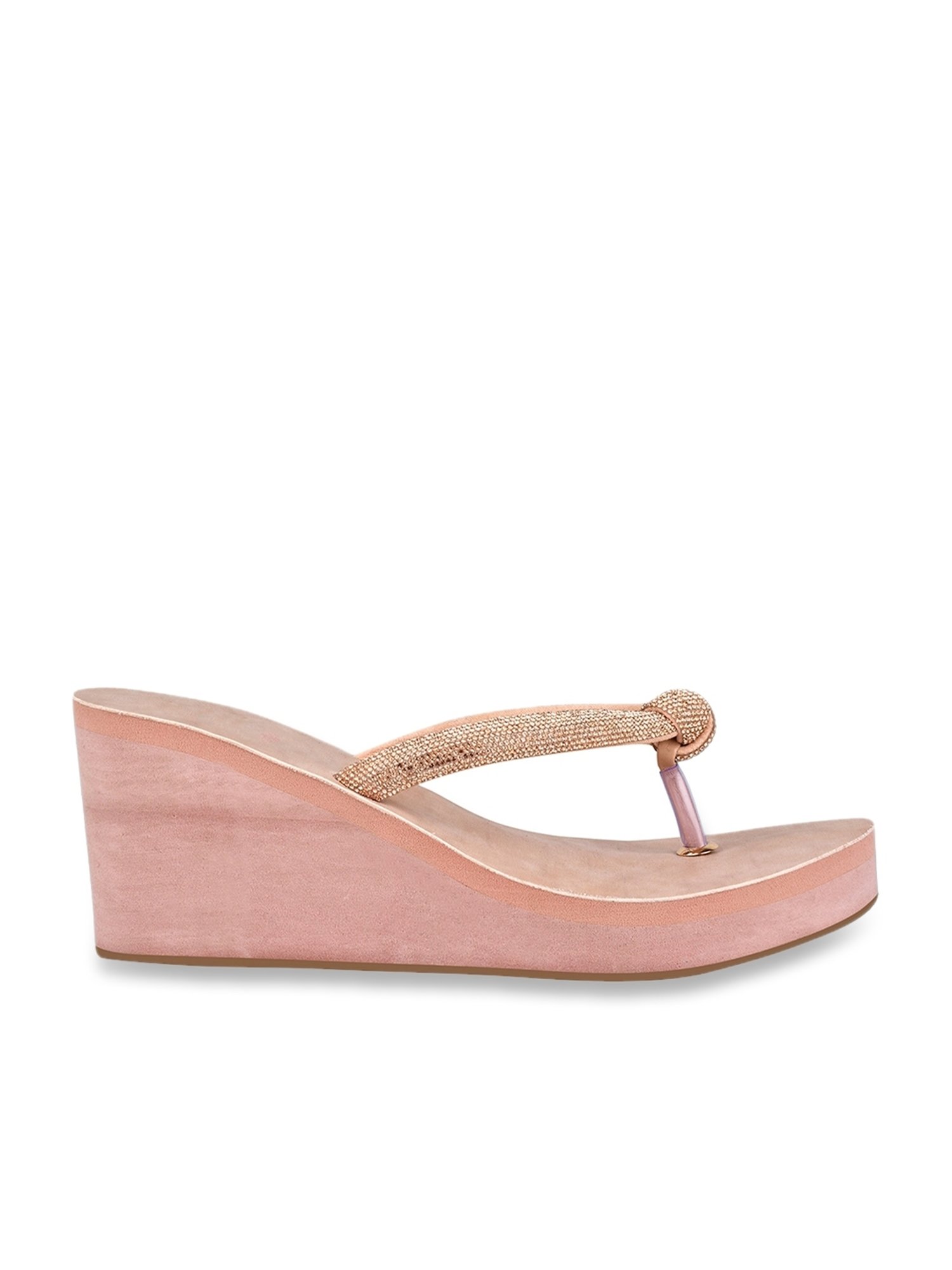 The White Pole Women's Nude Thong Wedges