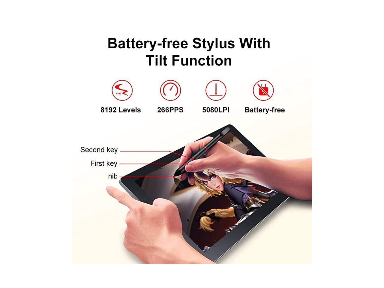 Mooiuu M13 Pro drawing tablet 13.3&rsquo;&lsquo; with screen with graphic tablet Graphic Monitor IPS 8192 Level Pen Pressure Drawing Pen Tablet with Colour gamut 88 sRGB 8 Express Keys and Adjustable Stand