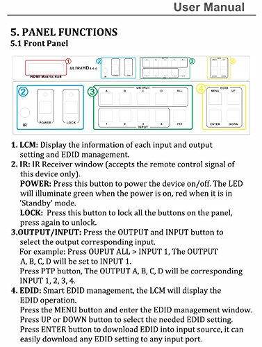 ViewHD Advanced HDMI UHD 18G 4x4 Matrix | 4K@60Hz / HDMI v2.0 | HDR | HDCP 2.2 | Model VHD-UHD4X4