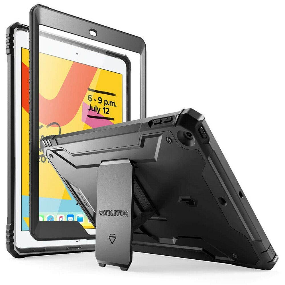 iPad 10.2-inch Tablet Case,Poetic Rugged Protective Cover w/Kick-stand Black