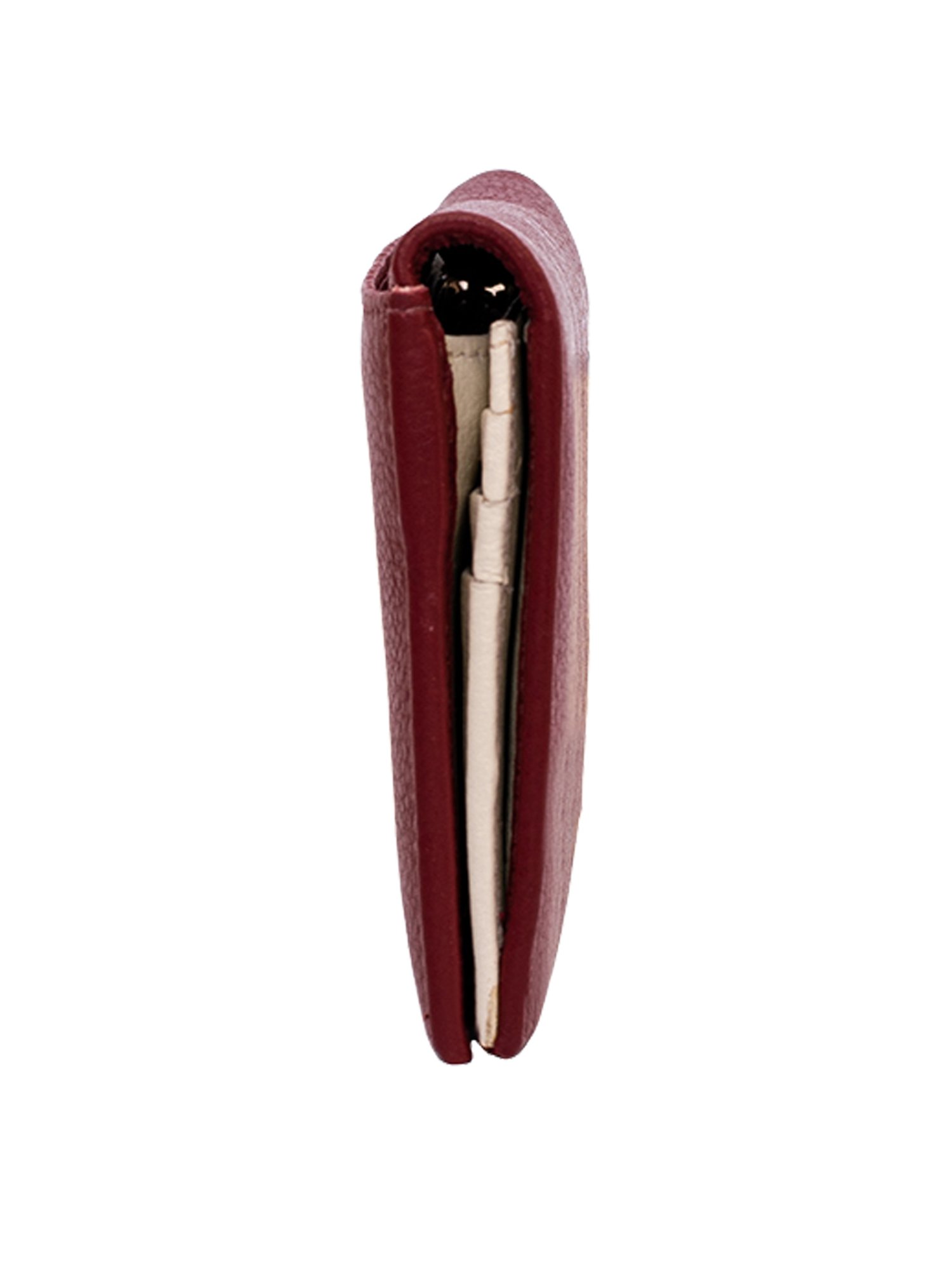 Eske Kale Maroon Leather Bi-Fold Wallet For Women