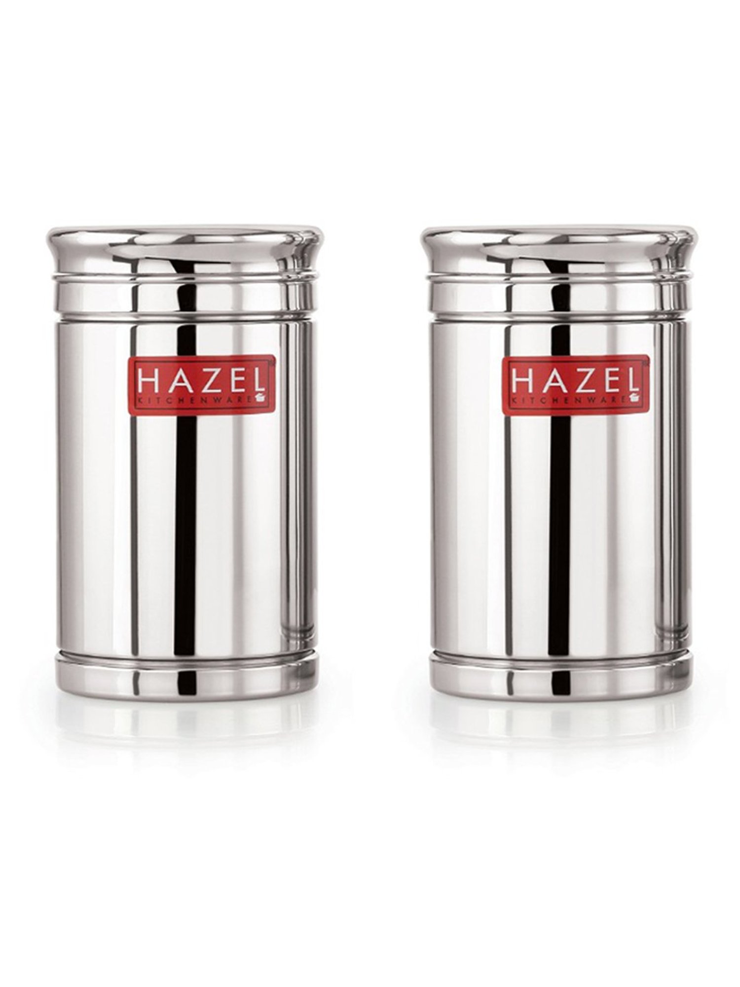HAZEL Silver Stainless Steel Containers - Set of 2 (0.8L)