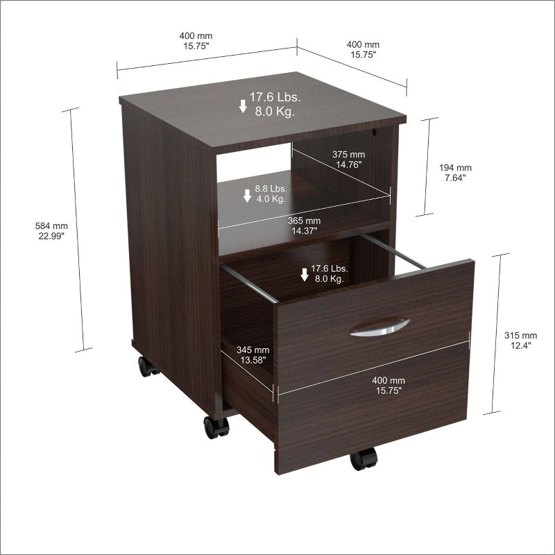 1 Drawer File Cabinet Espresso - Inval