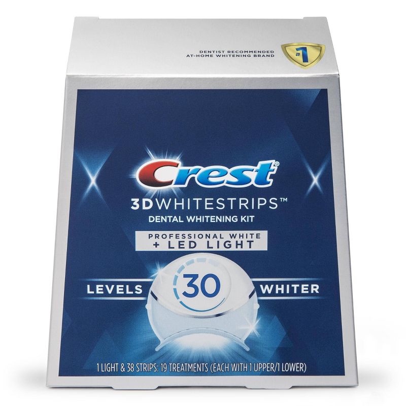 Crest 3DWhitestrips Professional White with LED Accelerator Light At-home Teeth Whitening Kit 30 Levels Whiter - 19ct