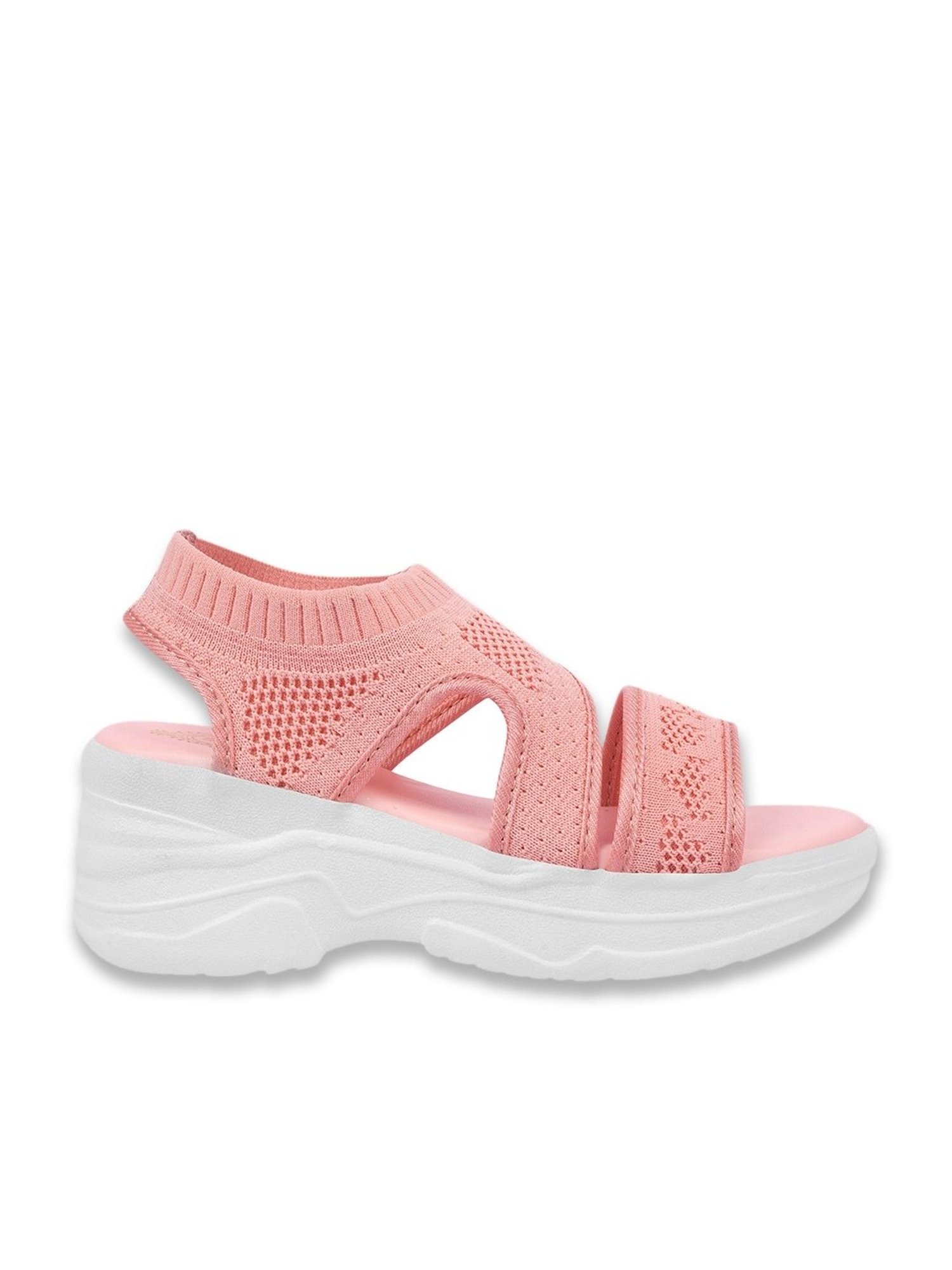 Shoetopia Women's Pink Ankle Strap Wedges