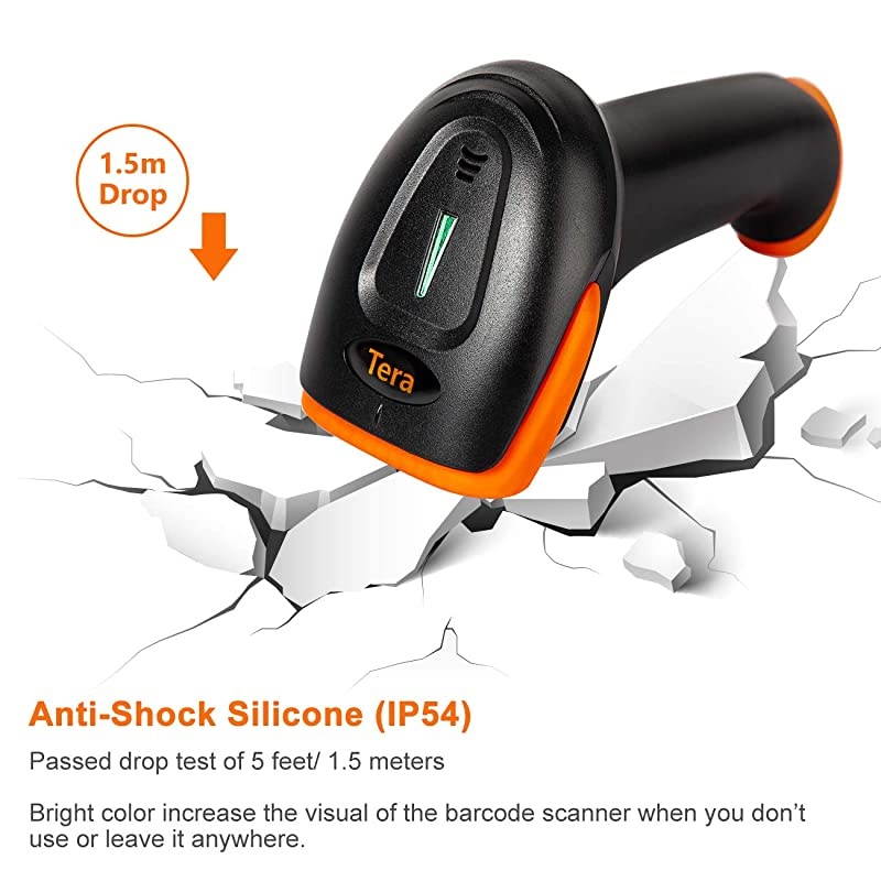 Wireless 2D QR Barcode Scanner with Stand 3 in 1 Compatible with Bluetooth amp 24GHz Wireless amp Wired Connection Connect Smart Phone Tablet PC USB Image Bar Code Reader with Vibration Alert